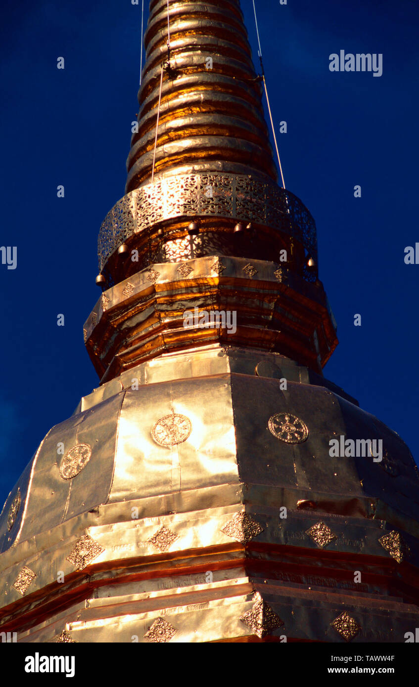 Wat Phra That Doi Suthep, Golden Mount Chedi, Chiang Mai, Thailand Stockfoto