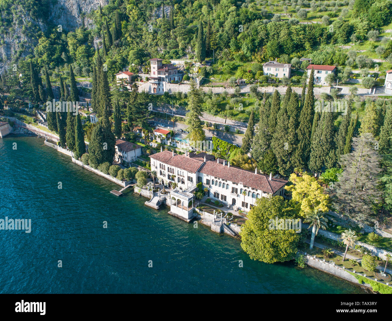 Luxuriöse Villa am Comer See, Villa Monastero in Varenna. Italien Stockfoto