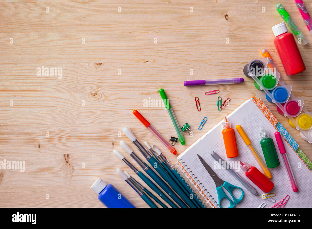 Flach der zurück zu Schule Bildung Konzept Stockfoto