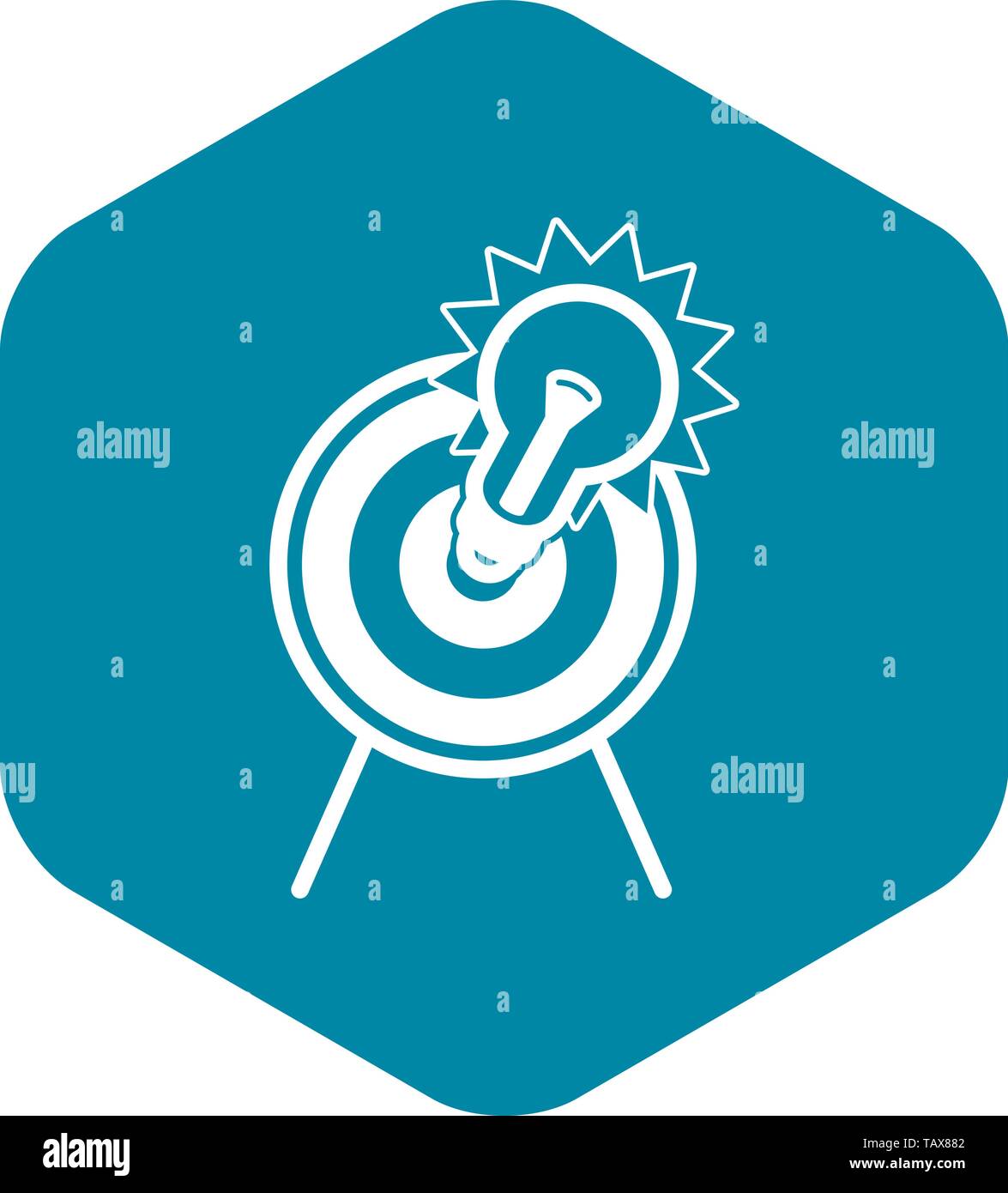 Glühlampe target Symbol, einfachen Stil Stock Vektor