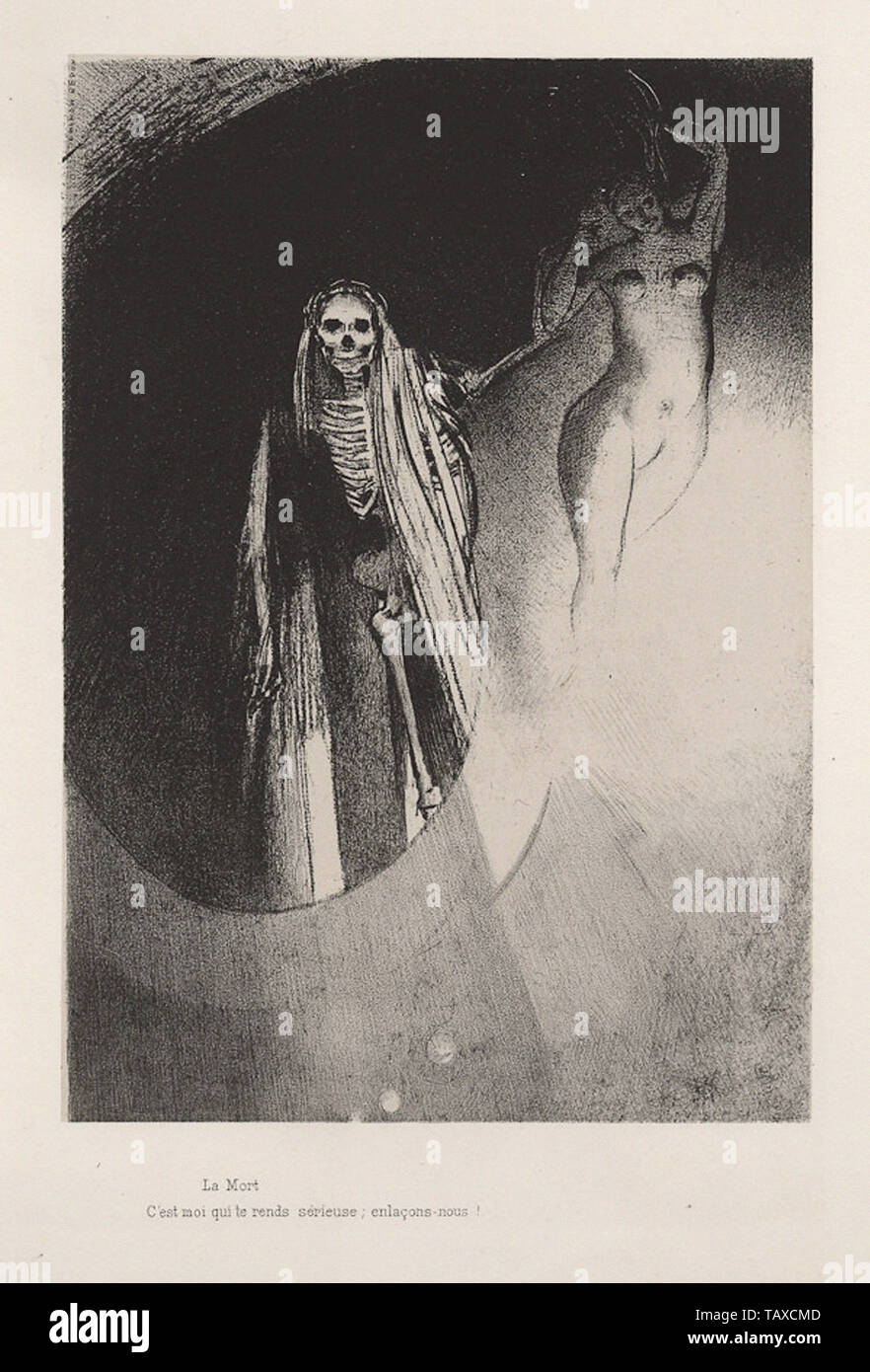 Odilon Redon - Tod Ich bin es, der euch Ernst lassen Sie uns umarmen einander Platte 20 1896 Stockfoto