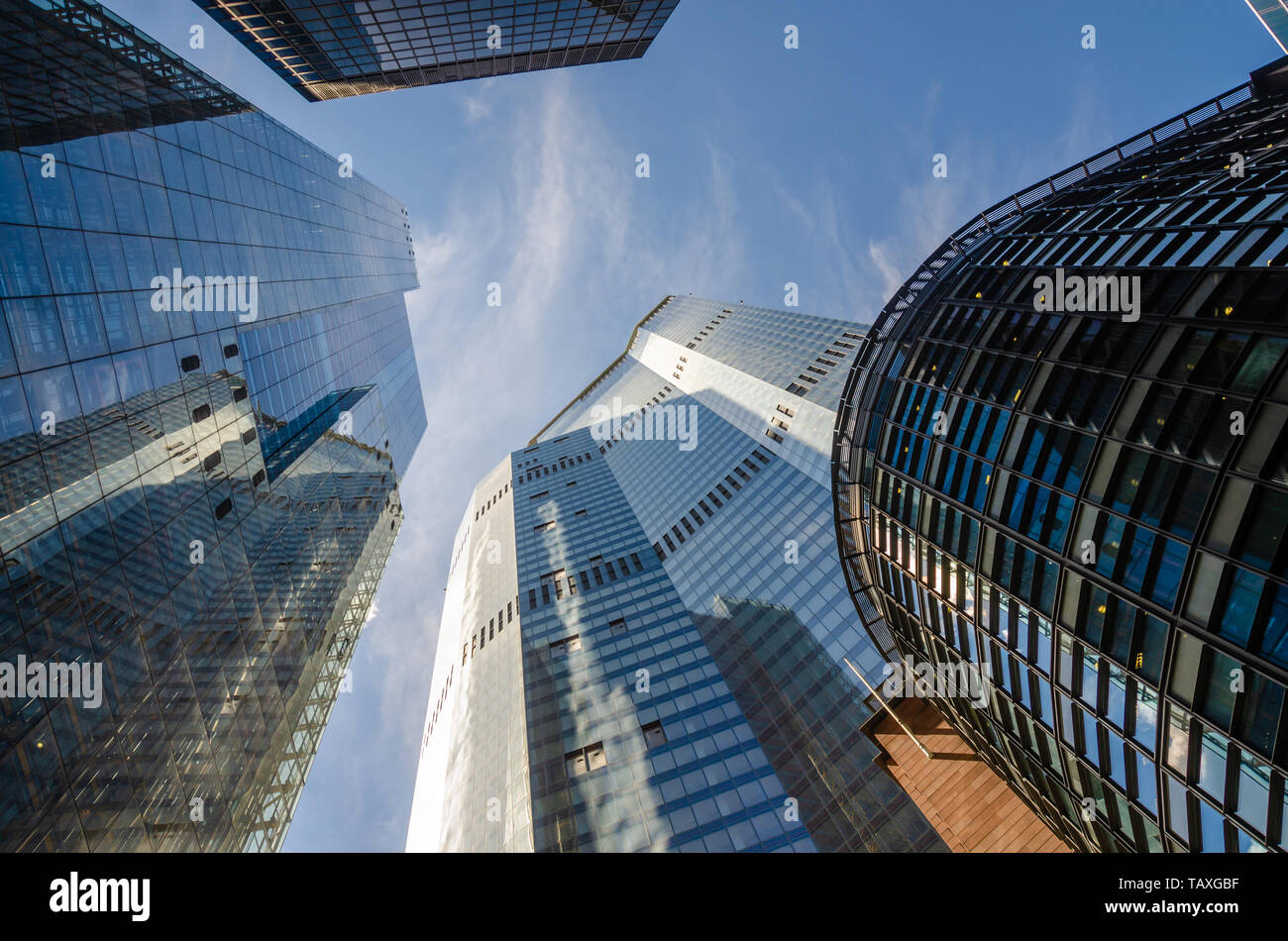 Ein Blick auf die Hochhäuser im Bankenviertel der Stadt London. Stockfoto