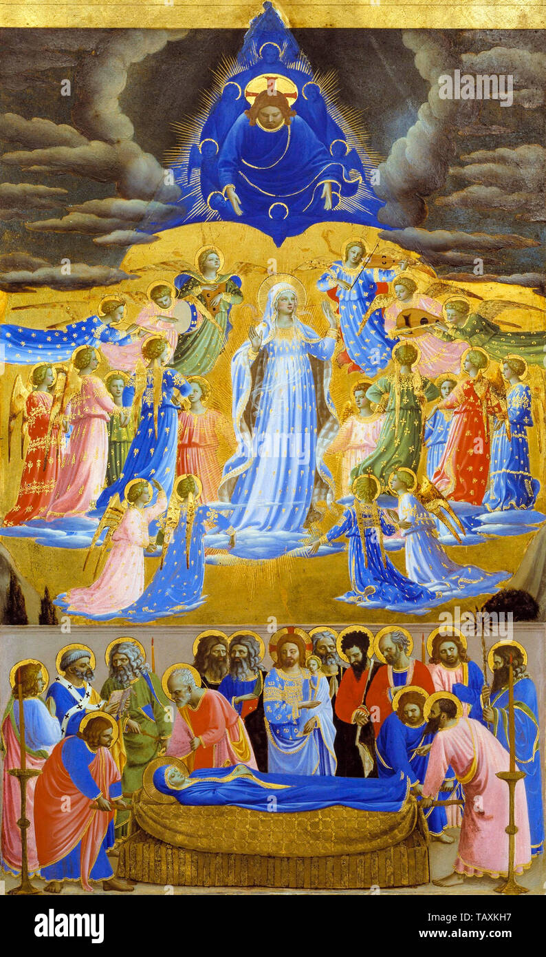 Fra Angelico, der Tod und die Himmelfahrt der Jungfrau, Malerei, ca. 1432 Stockfoto