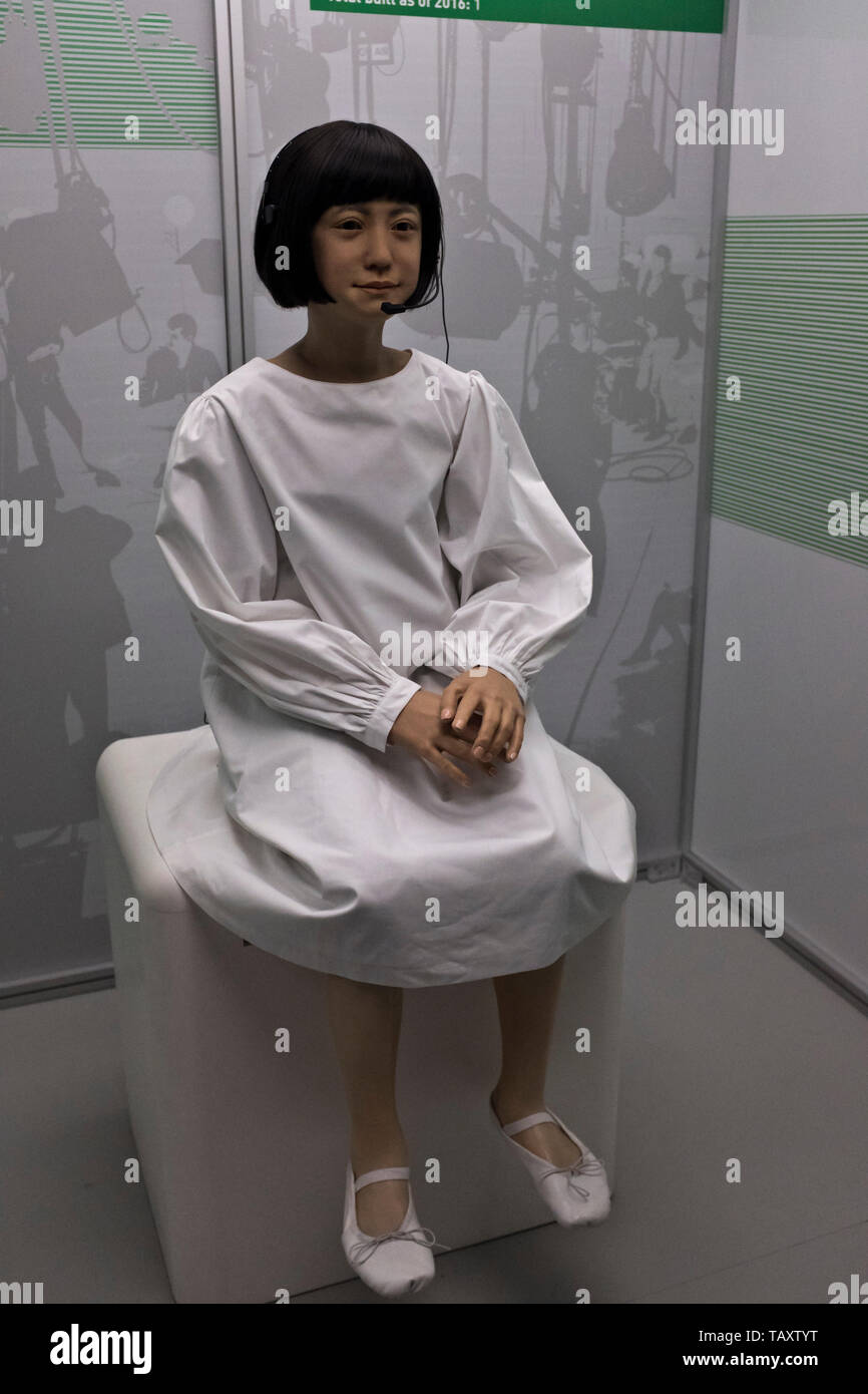 Dh National Museum von Schottland KAMMER STREET EDINBURGH Kodomoroid android humanoide Roboter japan Roboter menschliche Gesicht Mädchen Stockfoto