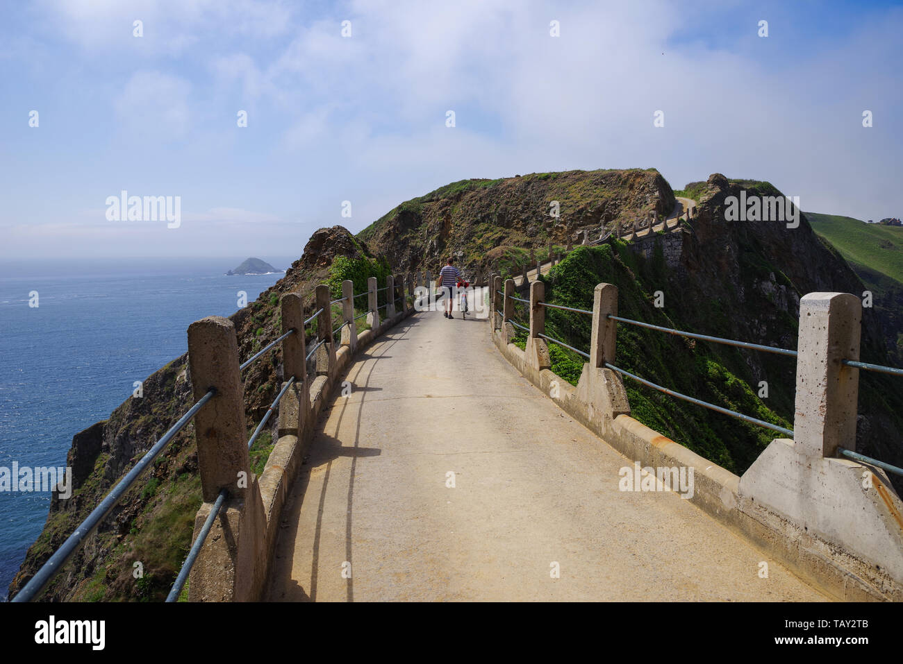 La Coupee - den Prozessionsweg verbindet grosse und kleine Insel Sark Sark (Channel Islands) Stockfoto
