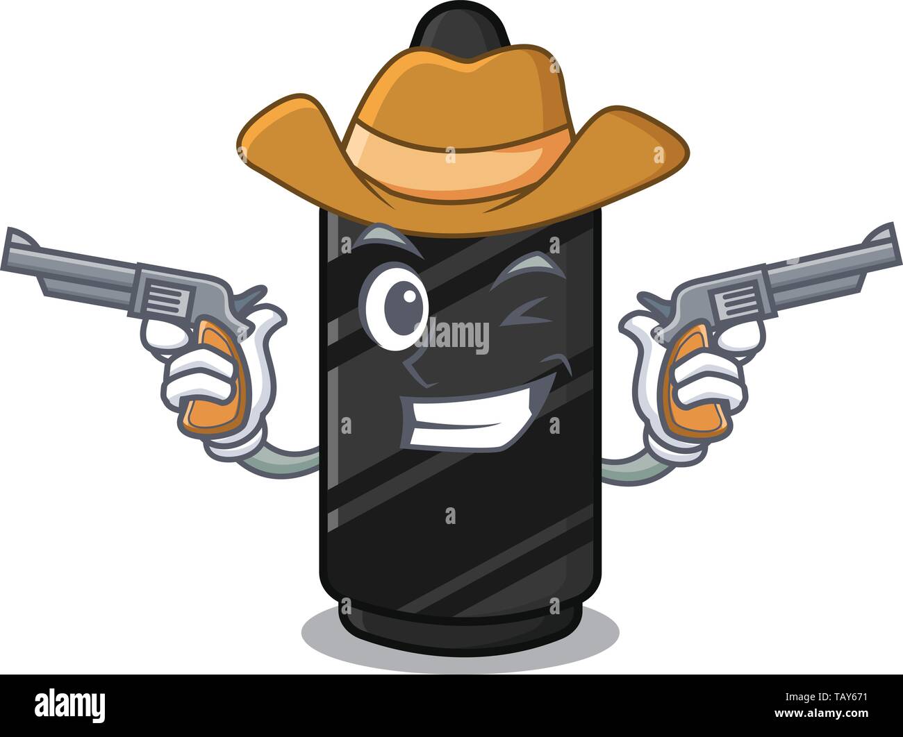 Cowboy schwarze Kreide in einem Cartoon Wallet Stock Vektor