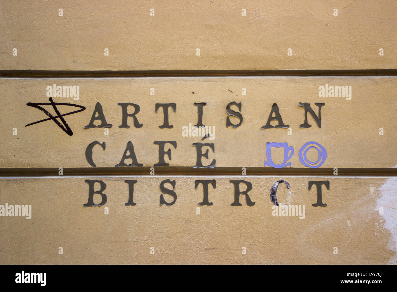 (P) Artisan Café in Staré Město, die Altstadt von Prag, Tschechische Republik Stockfoto