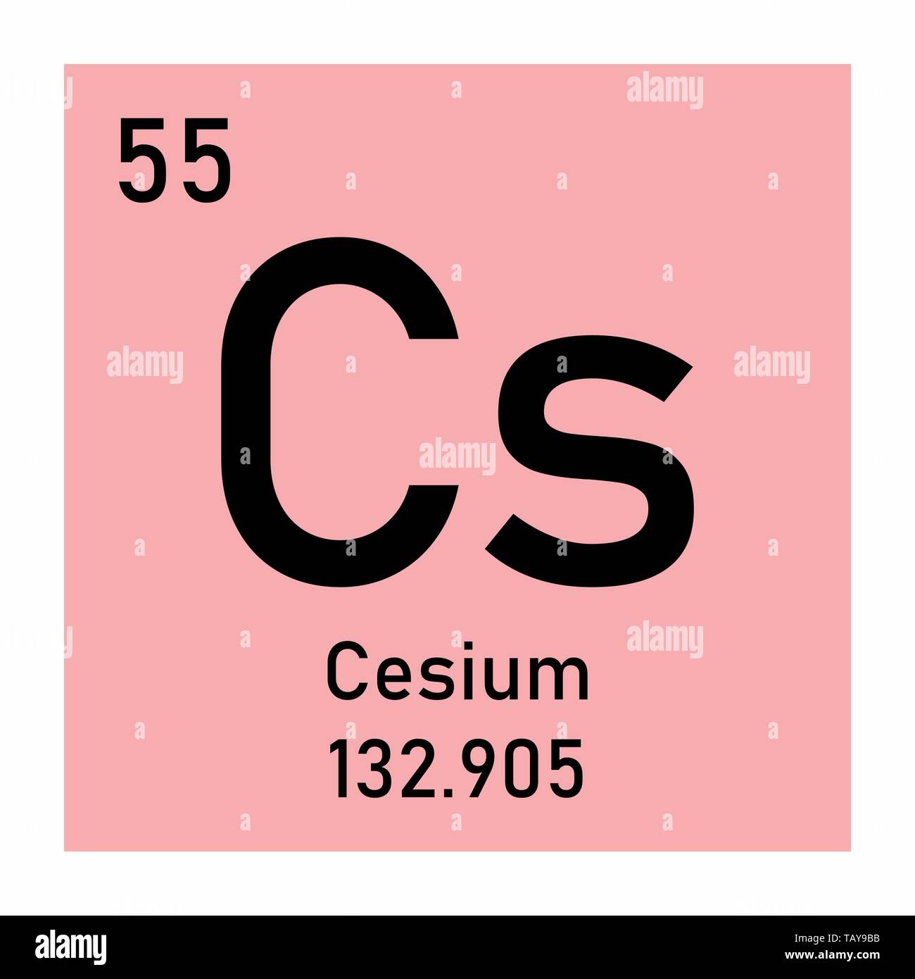 Abbildung des Periodensystems Cäsium chemischen Symbol Stock Vektor