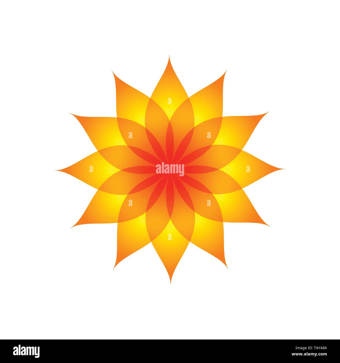 Orange Gelb Brunnen Farbe Blume Vektor Symbol Grafik Logo Design Template Stock Vektor