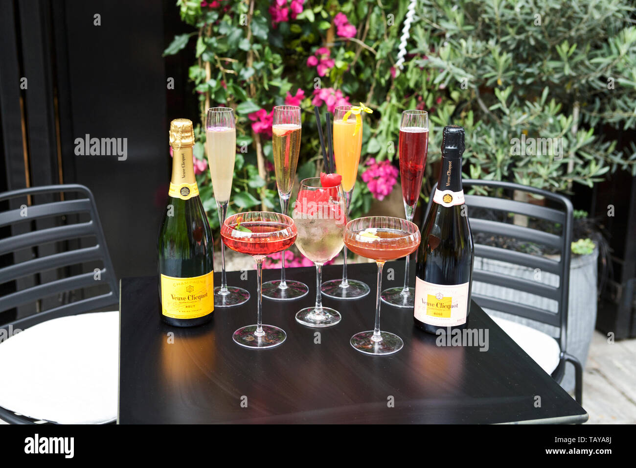 Veuve Clicquot Champagner Cocktails Stockfoto