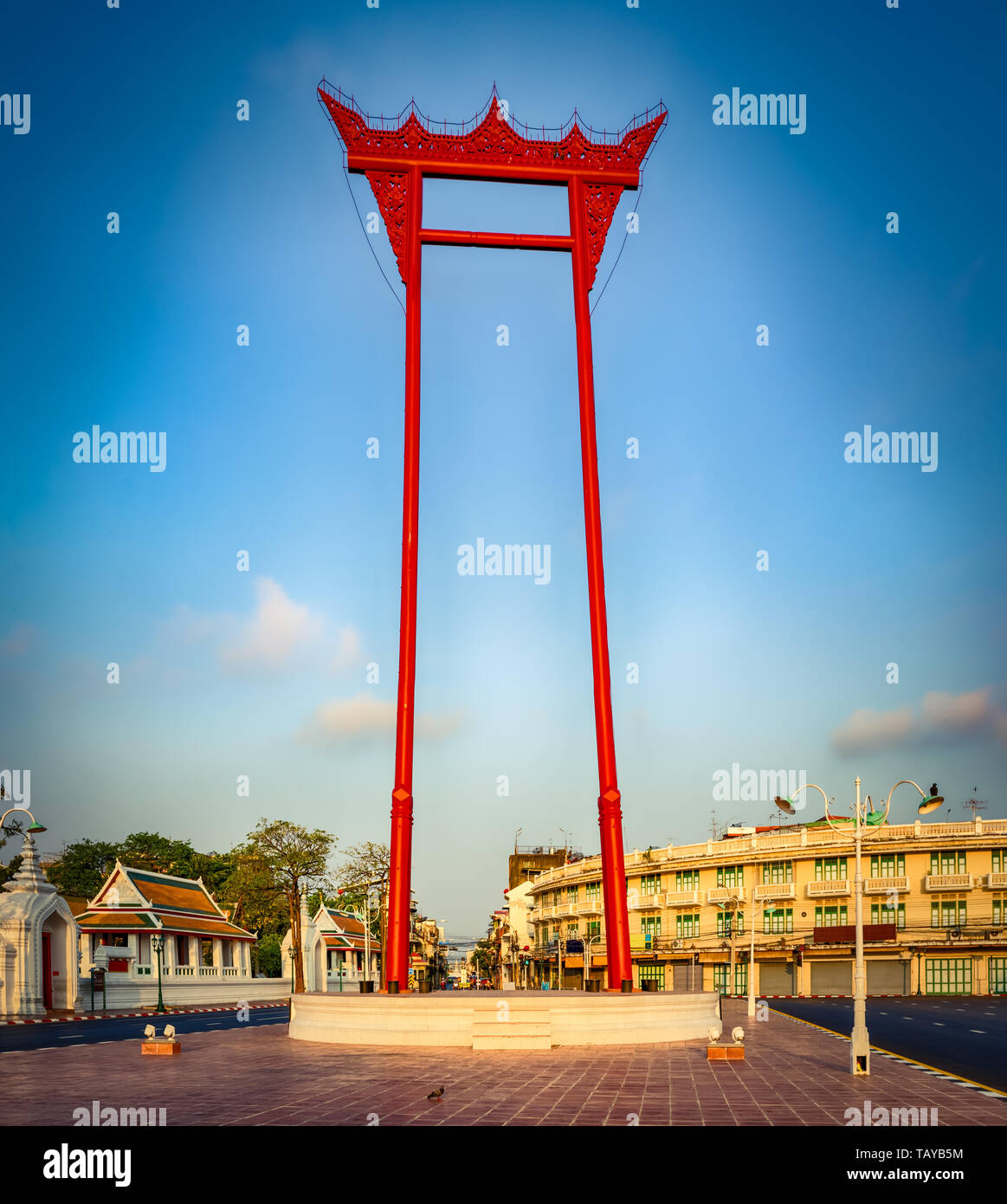 Religiöse Struktur Giant Swing in Phra Nakhon, Bangkok, Thailand Stockfoto