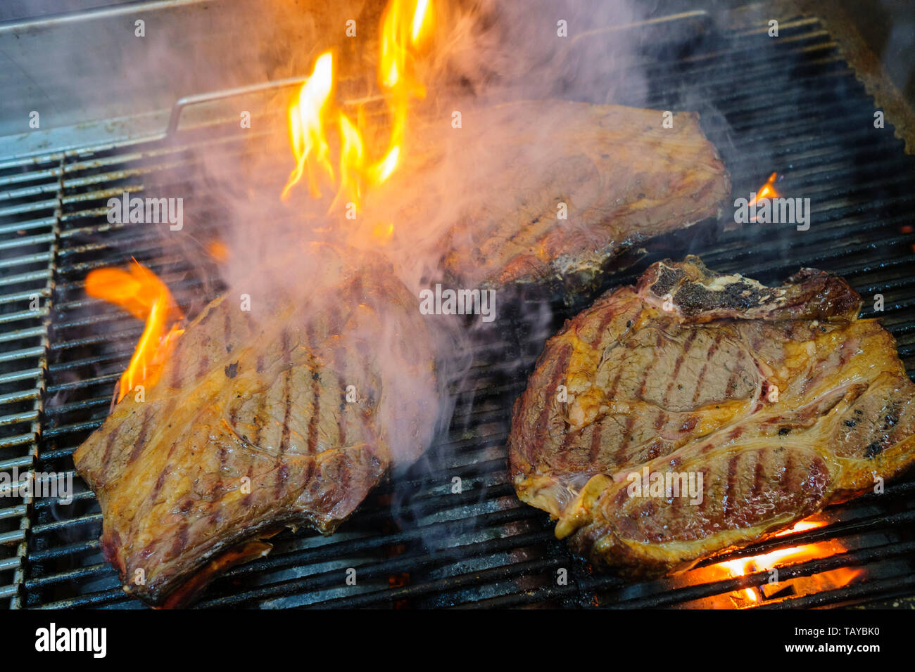 Chuletón a La Brasa, T-Bone Steak vom Grill Stockfoto