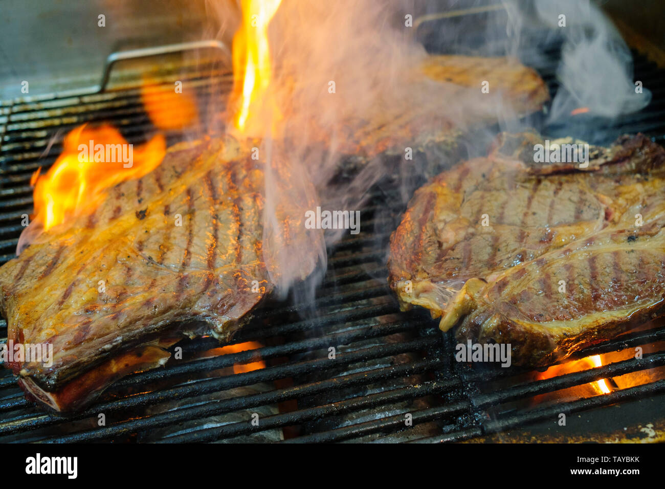 Chuletón a La Brasa, T-Bone Steak vom Grill Stockfoto