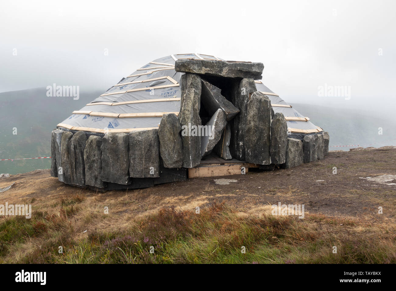 Film für "Die Wikinger historisches Drama tv-show (History Channel) über Lough Tay, Co Wicklow, Irland. Stockfoto