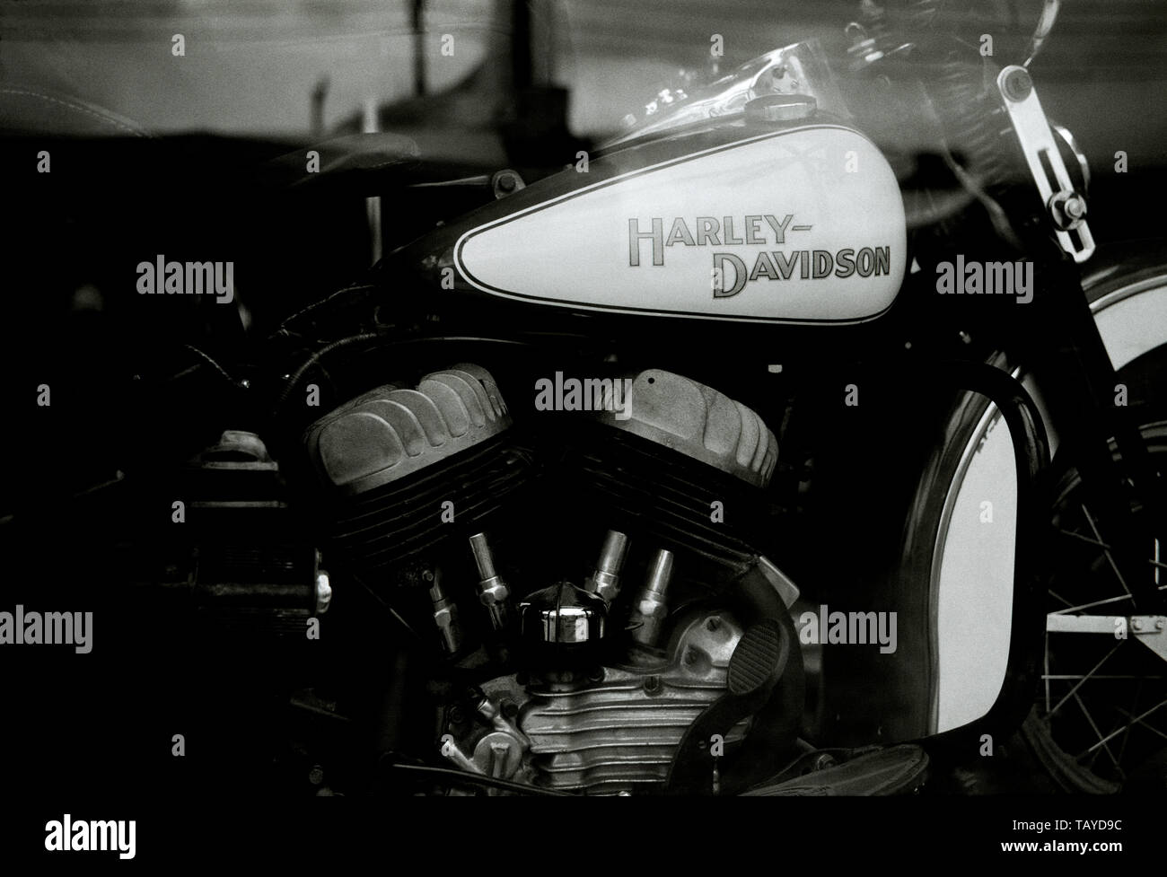 Harley-Davidson Motorrad. American Retro Nostalgie Stockfoto