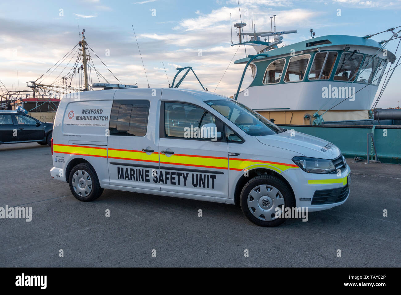 Ein Marine Safety Unit van, Teil der Küstenwache Freiwilligendienste ot der irischen Küstenwache in Wexford, Irland. Stockfoto