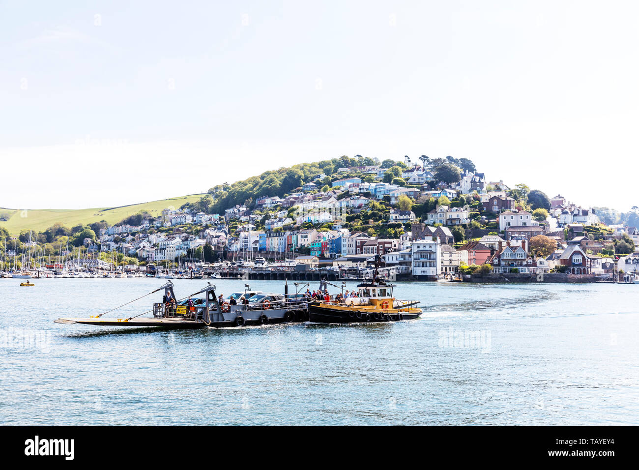 Kingswear Dartmouth, Dartmouth Kingswear, Dartmouth, Devon, UK, England, Kingswear, Kingswear Auto, Fähre, Dartmouth Autofähre, Fluss Dart, Großbritannien Stockfoto
