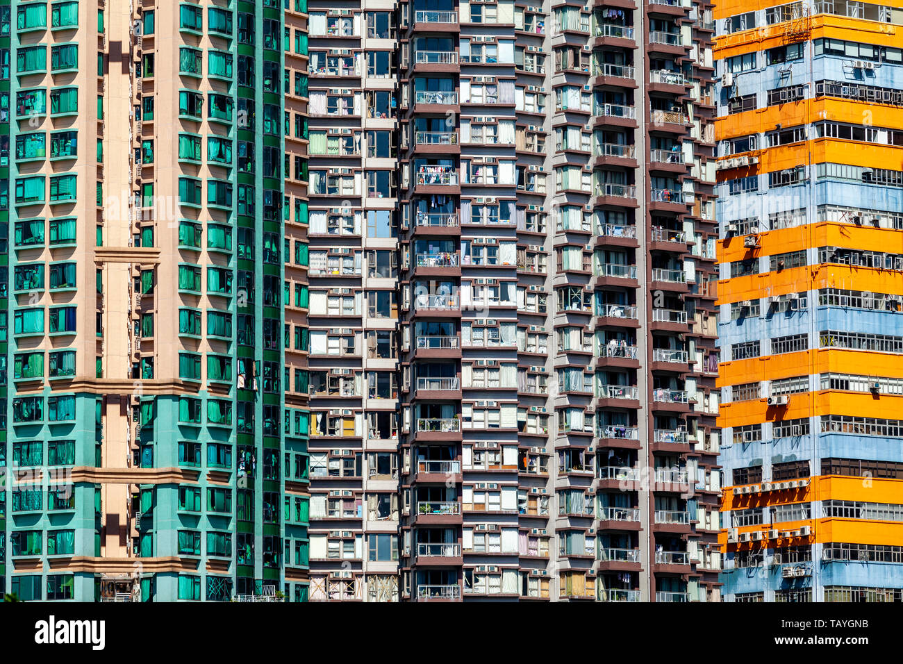 Apartment Blocks, Aberdeen, Hong Kong, China Stockfoto