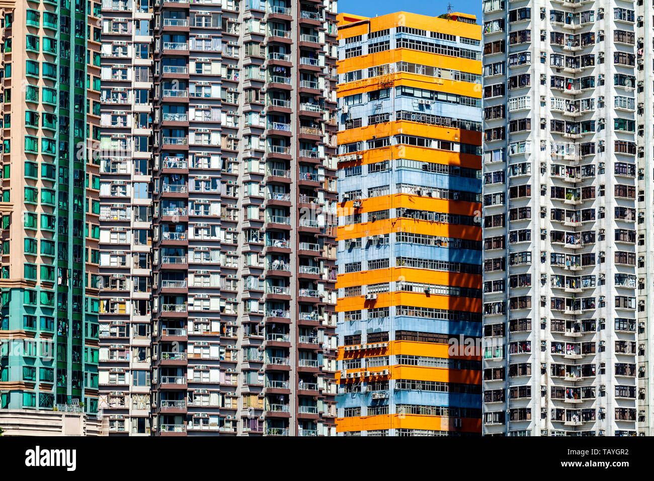 Apartment Blocks, Aberdeen, Hong Kong, China Stockfoto