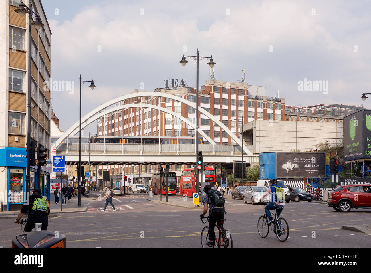 Great Eastern Street und Shoreditch High Street in London, England Stockfoto