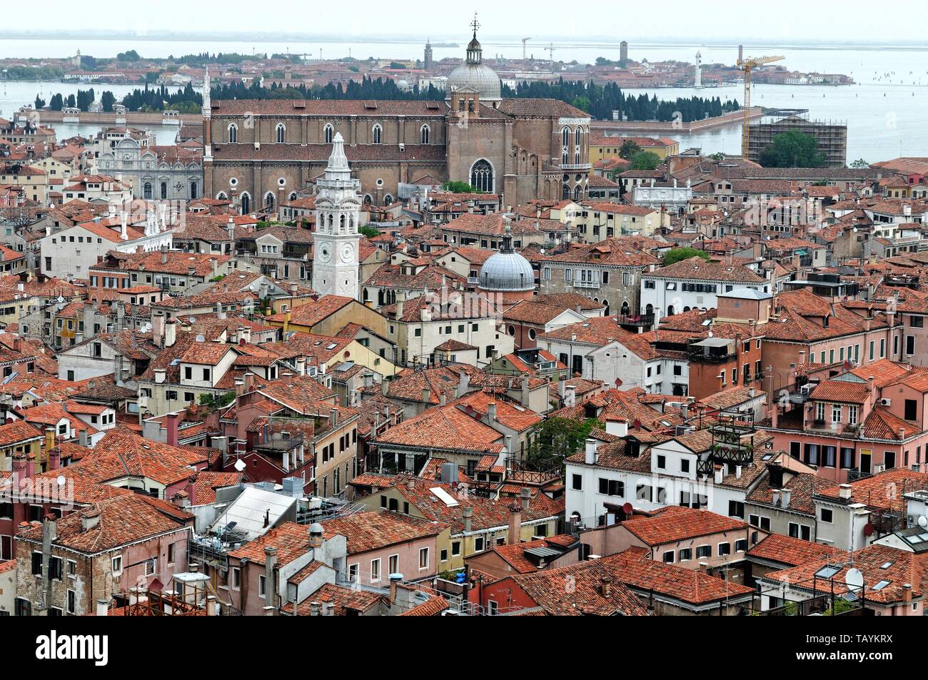 Vögel Auge Ansicht über die Dächer von Venedig Italien Europa EU Stockfoto