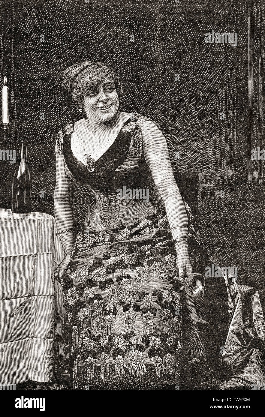 Anne Marie-Louise Damiens, Bühne name Anna Judic 1849-1911. Französische comic Schauspielerin. Von La Ilustracion Iberica, veröffentlicht 1884. Stockfoto
