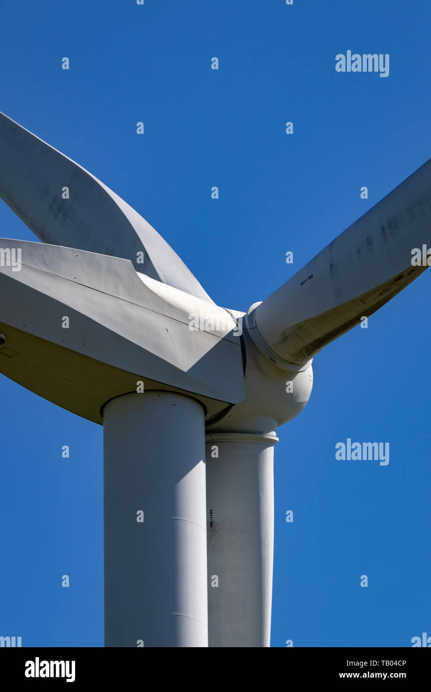 Carsington Windpark Turbinen und malerischer Aussicht liegt nördlich von carsington in Derbyshire, England.DE Stockfoto