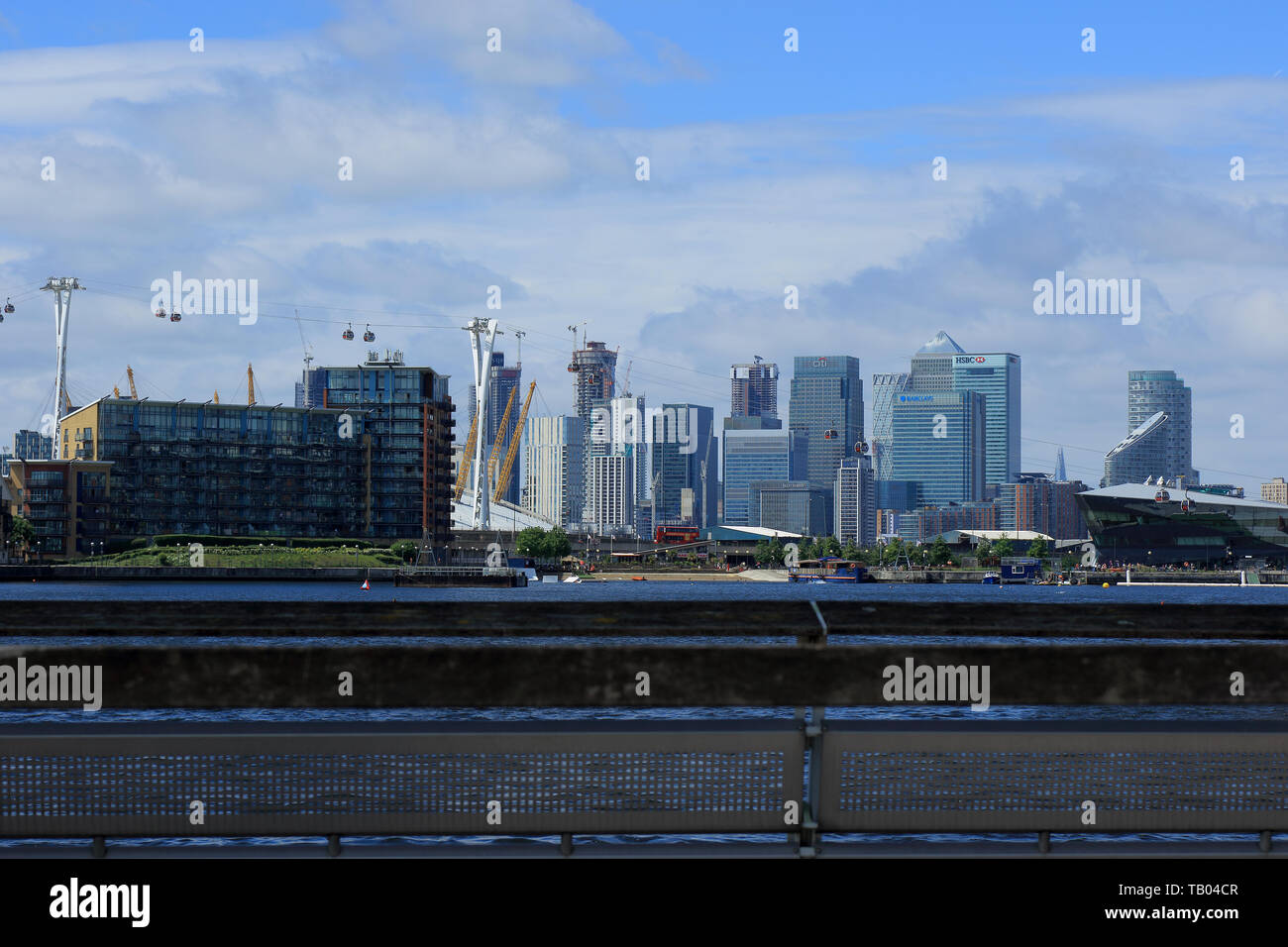 Ein Blick auf die Royal Docks London Docklands Stockfoto