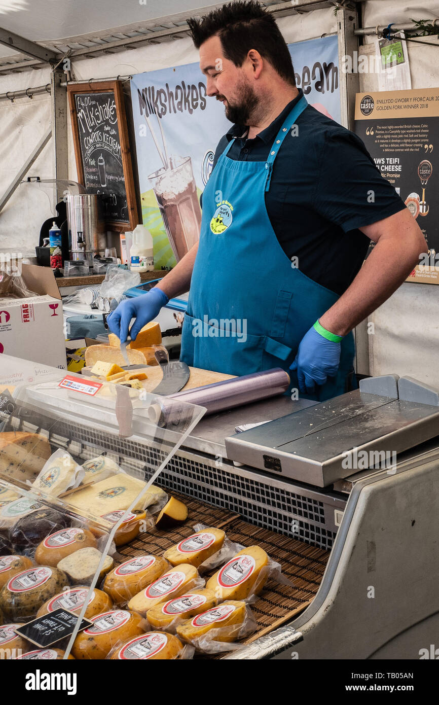 Street Food Käse Hersteller, Cowbridge, Wales Stockfoto