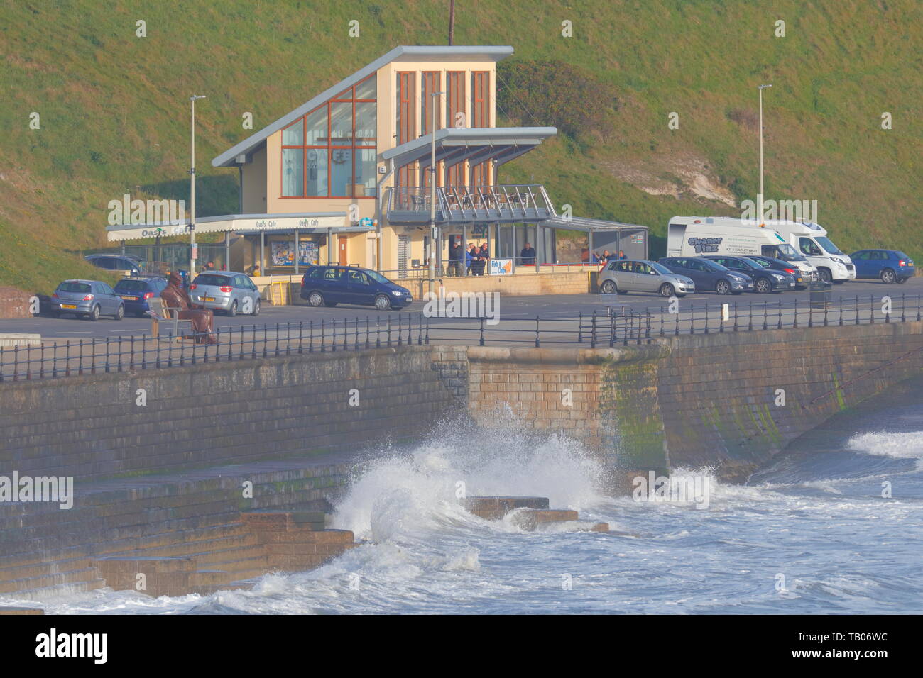 Oasis Cafe am Marine Drive in Scarborough, North Yorkshire Stockfoto