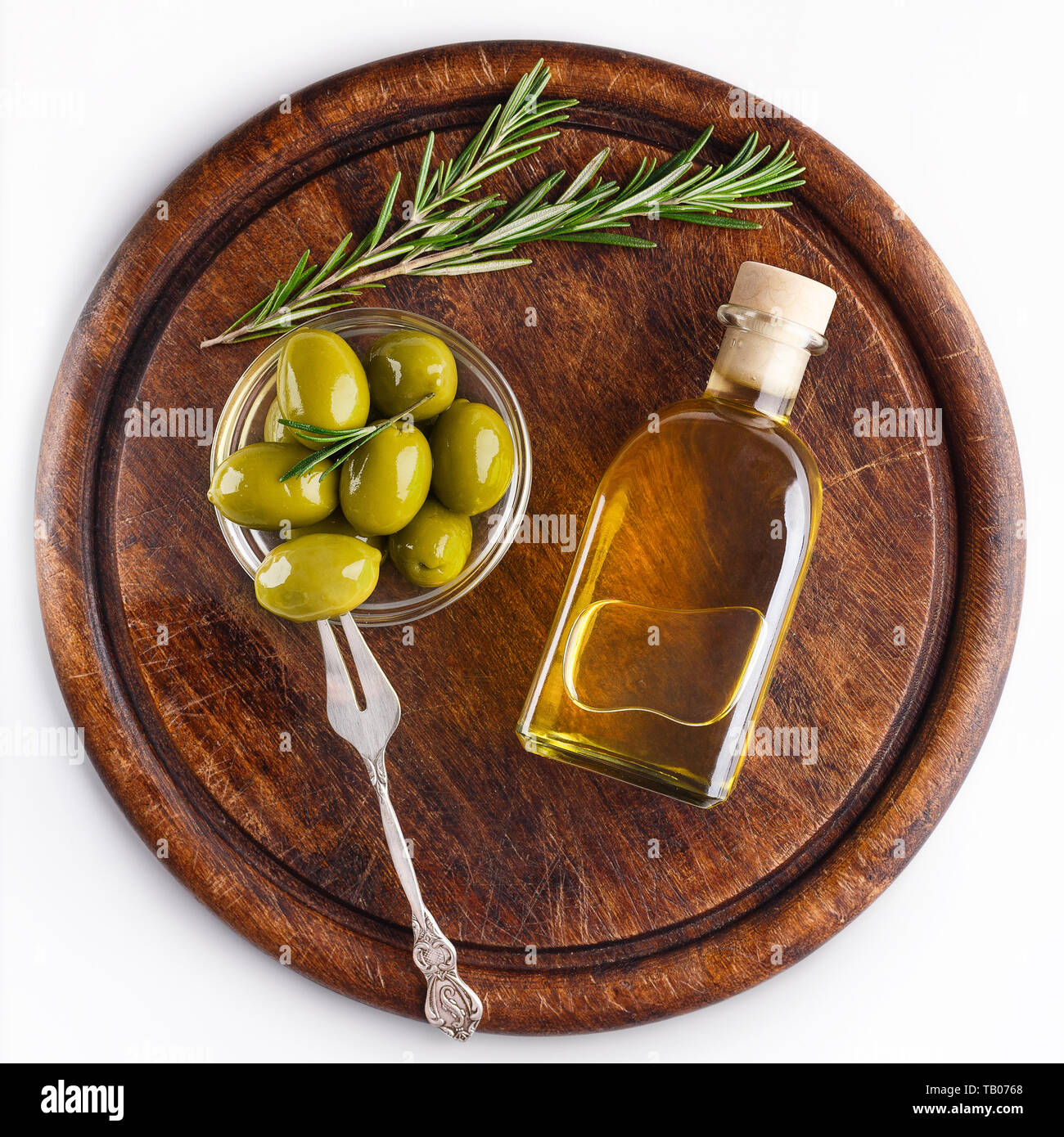 Griechische Öl und Oliven Konzept Stockfoto
