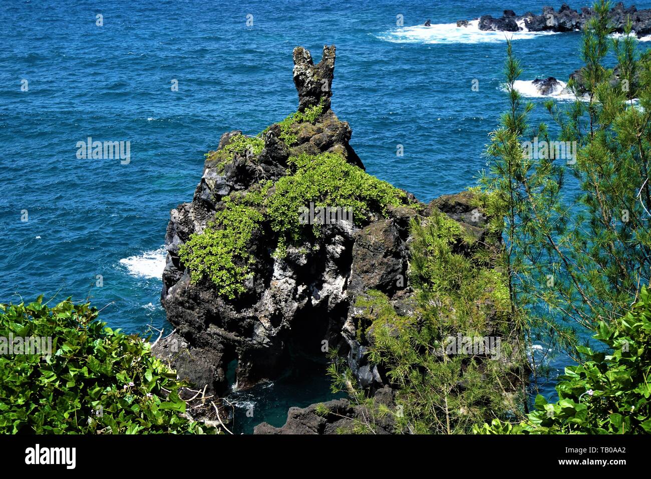 Schöner Strand und Meer Landschaft auf der Insel Maui Stockfoto
