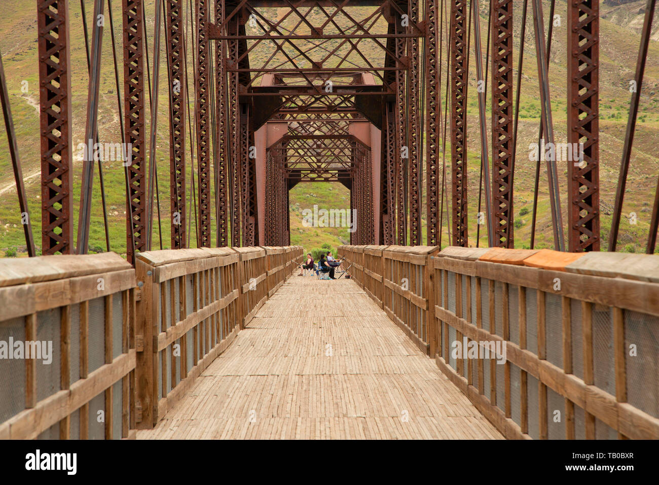 Guffey Eisenbahnbrücke, Celebration Park, Snake River Greifvögel National Conservation Area, Idaho Stockfoto