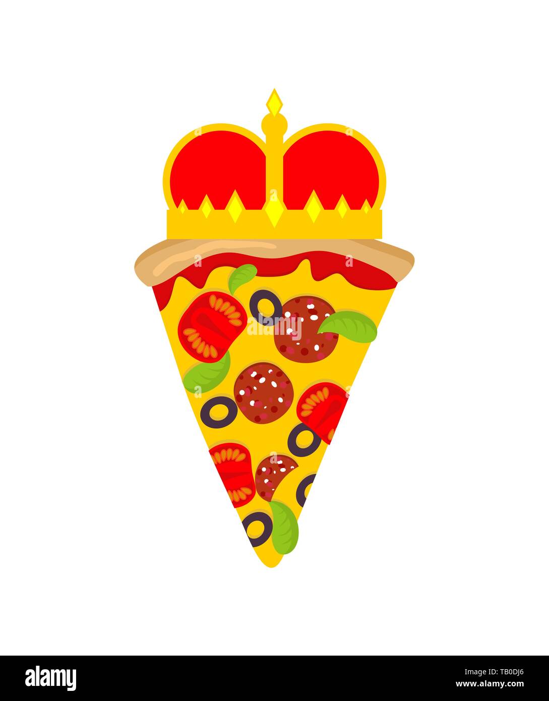 Royal Pizza mit Krone unterzeichnen. Vector Illustration Stock Vektor