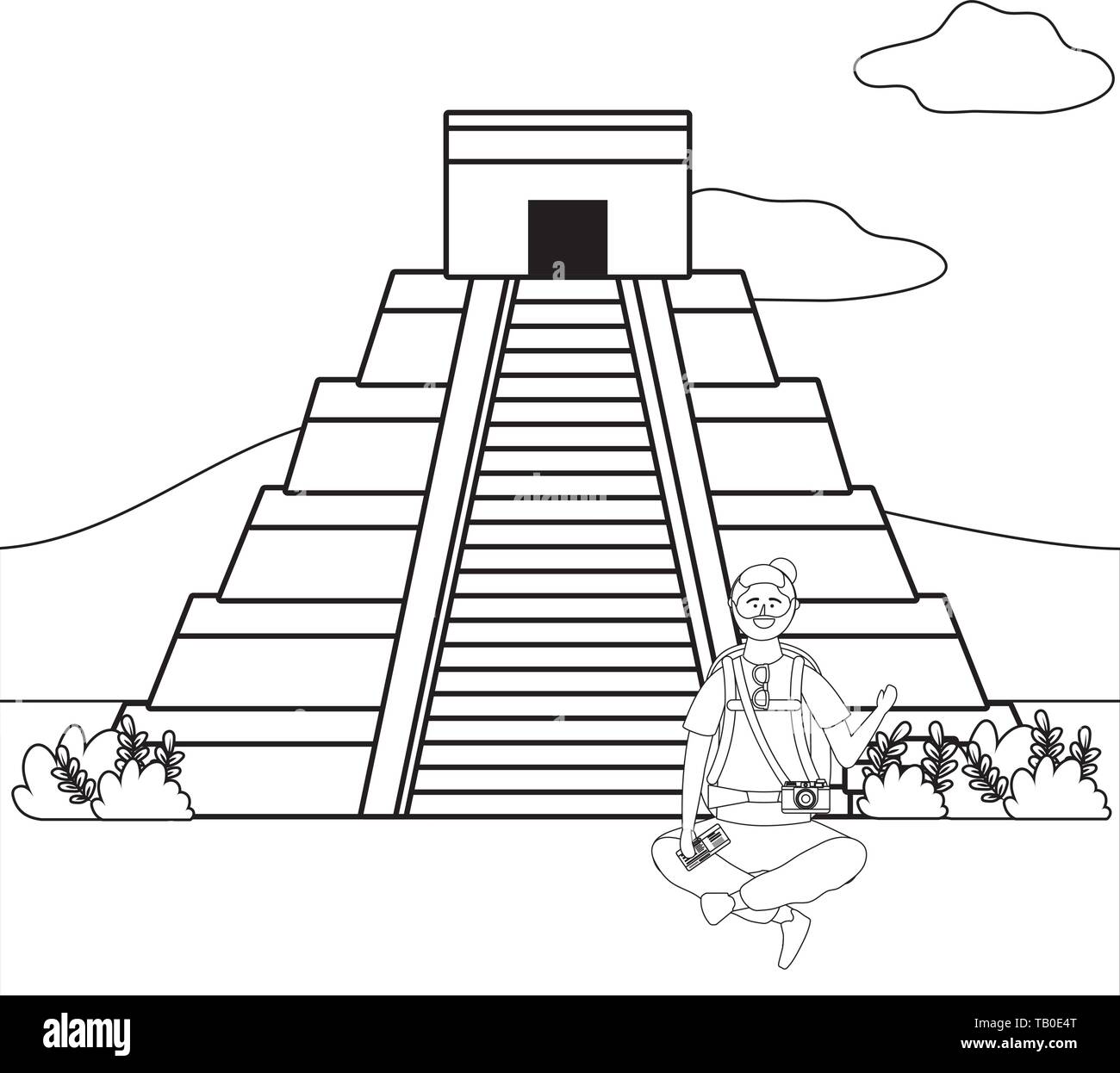 Kukulkan Pyramide landmark Design, Reise Reise Urlaub Tourismus und Reise Thema Vector Illustration Stock Vektor