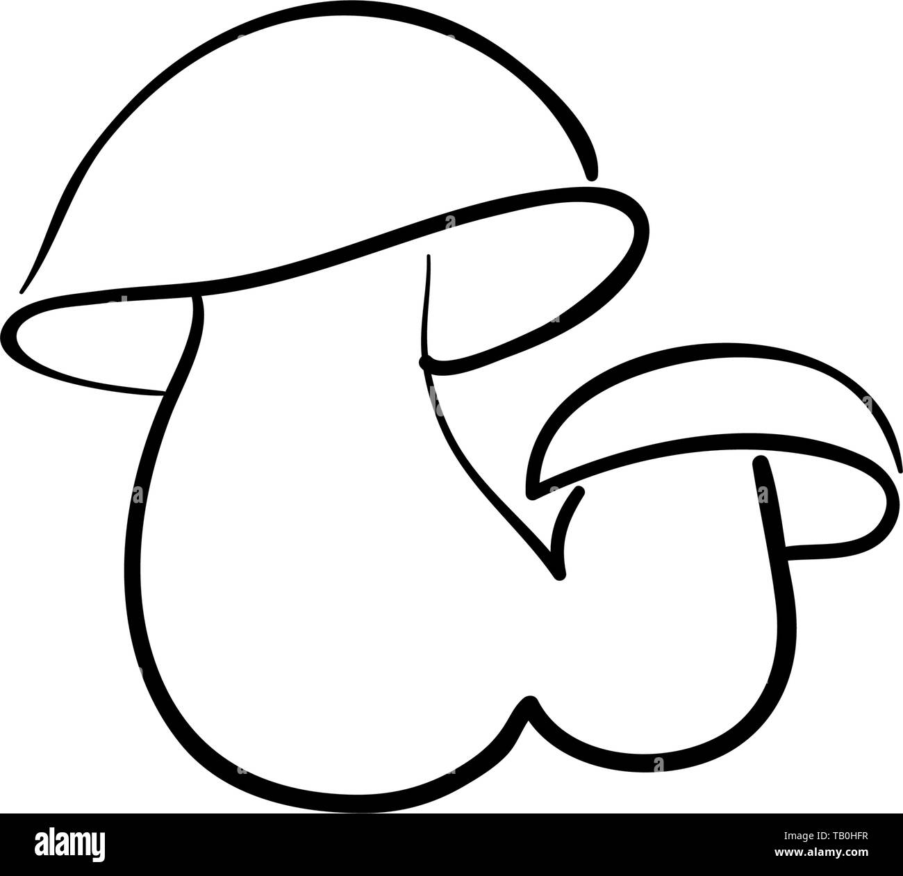 Süße penny bun Pilz wächst im Gras. Die schöne kleine braune Kappe der Cep im Mittelpunkt. Es ist vegetarische Ernährung Essen. Der Pilz wächst Stock Vektor