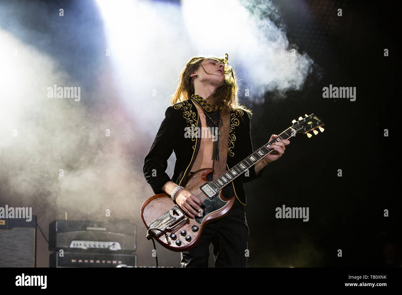 Gitarrist Jake Kiszka - Greta Van Flotte in Toronto, Kanada Stockfoto