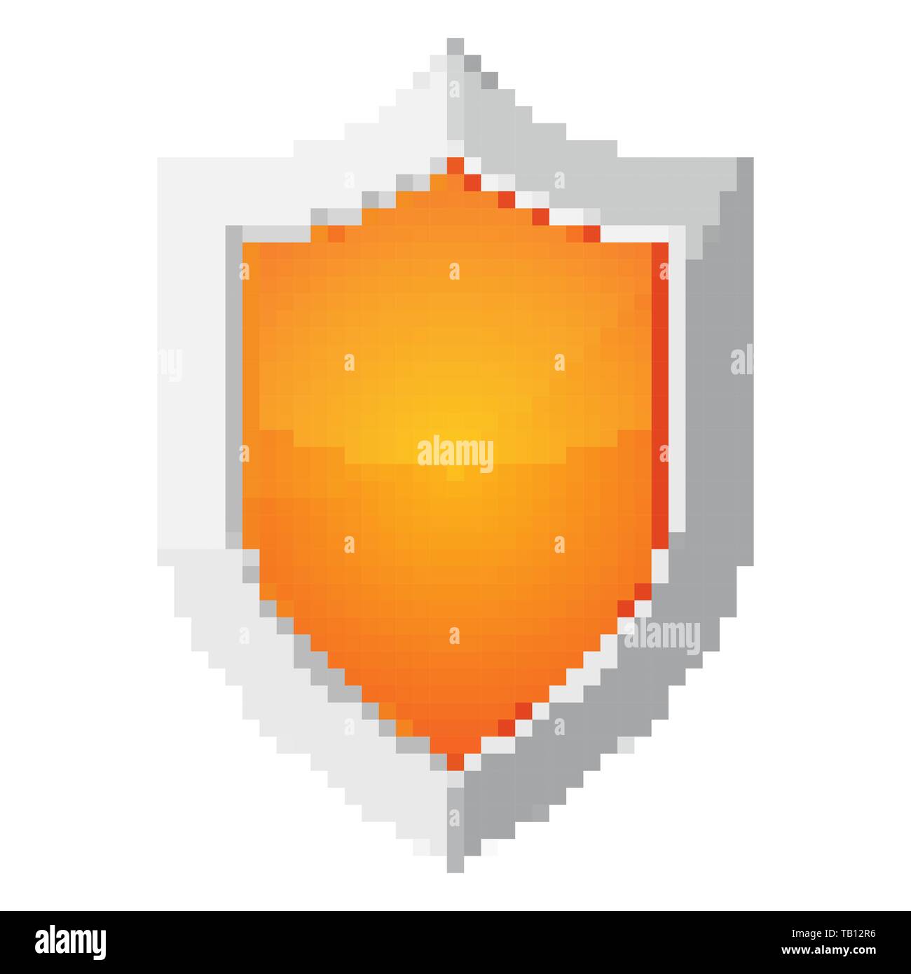 Pixel art Design aus einem Schild Symbol. Vector Illustration. Abstrakte Schildsymbol in Pixel style isoliert Stock Vektor