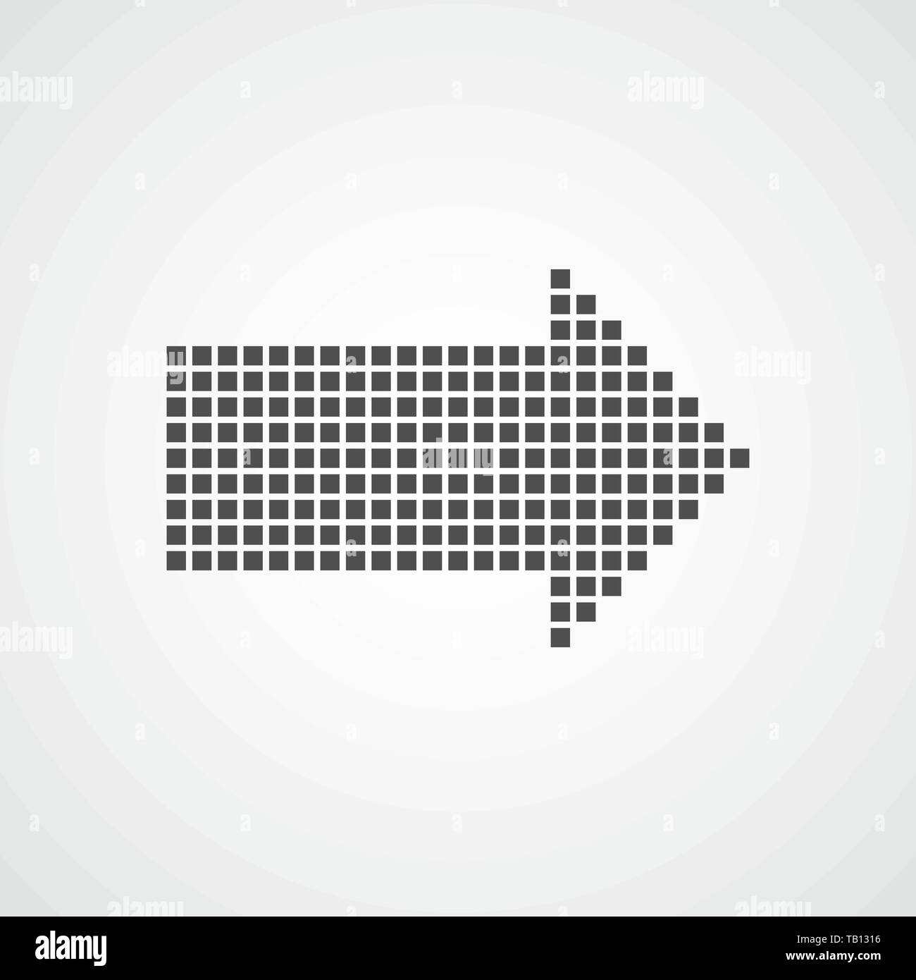 Pixel art Design der Pfeil. Vector Illustration. Abstrakte Pfeil in Pixel style isoliert Stock Vektor