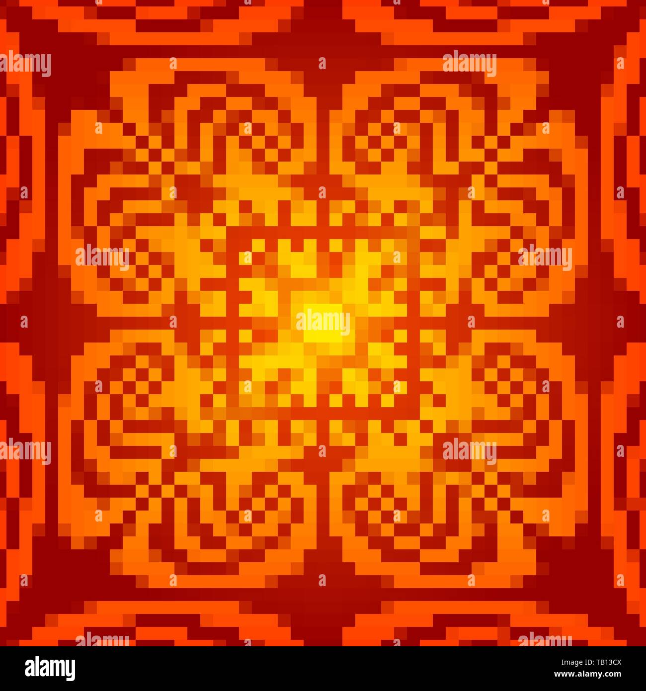 Pixel Art Hintergrund. Vector Illustration. Abstrakte Muster mit quadratischen Pixeln. Mosaik Hintergrund Stock Vektor