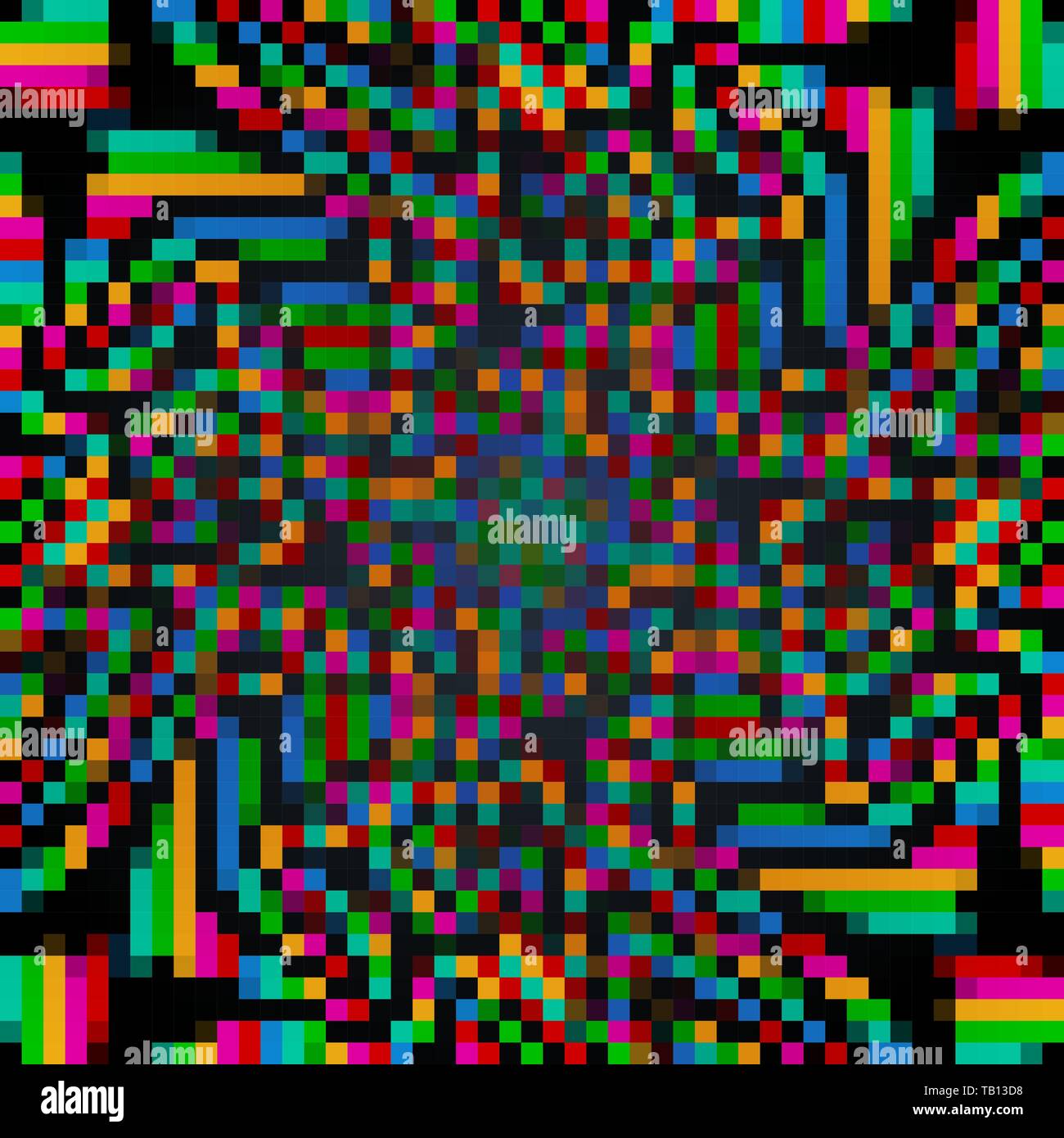 Pixel Art Hintergrund. Vector Illustration. Abstrakte Muster mit quadratischen Pixeln. Mosaik Hintergrund Stock Vektor
