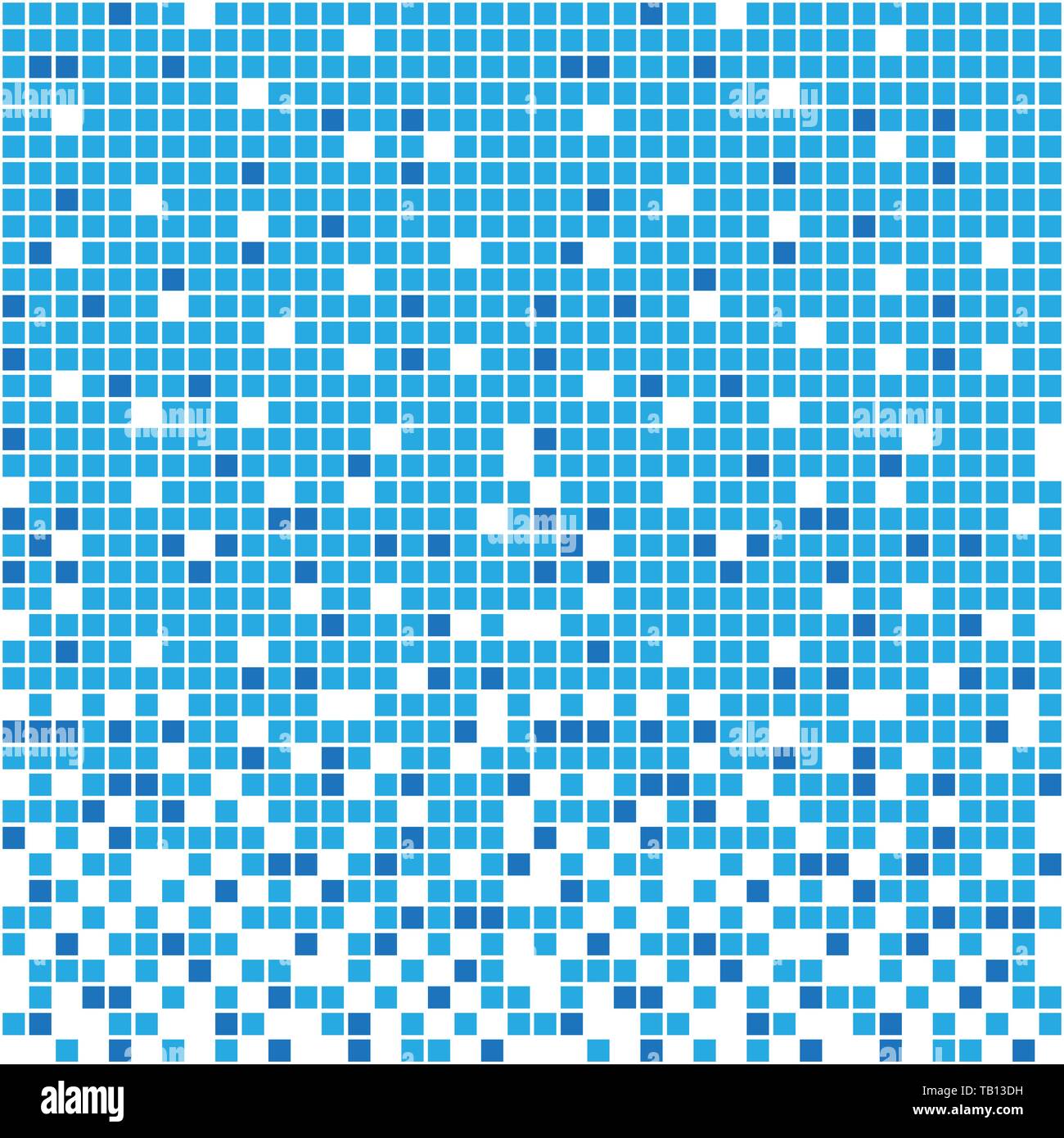 Blue Fading pixel Muster. Vector Illustration. Abstrakte pixel Hintergrund. Stock Vektor