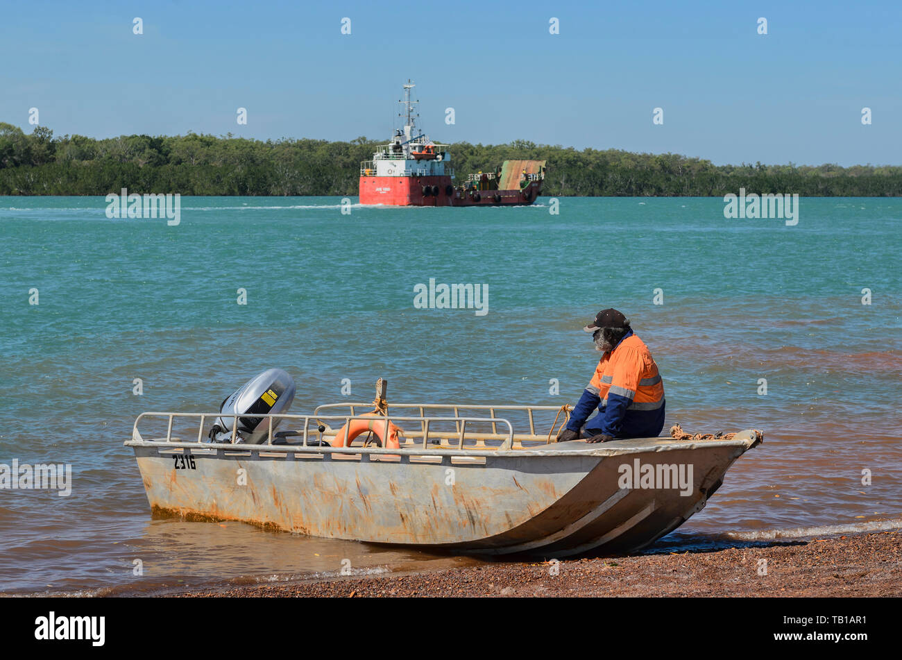 Ein lokaler Transport Operator auf Bathurst Island, Tiwi Islands Stockfoto