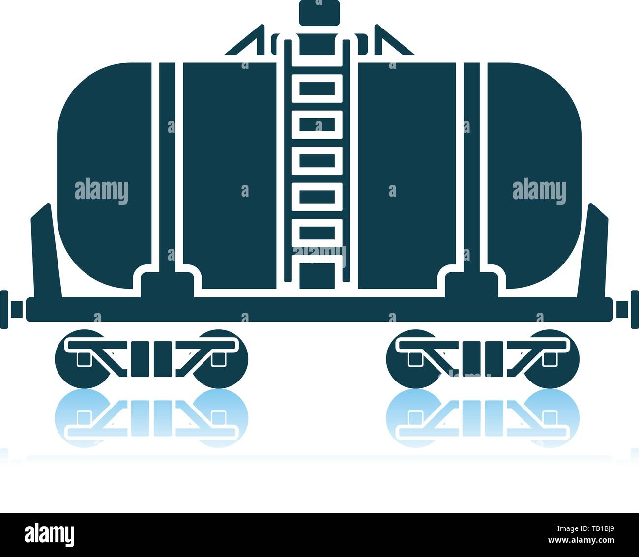 Öl vom Tank Symbol. Schatten Reflexion Design. Vector Illustration. Stock Vektor