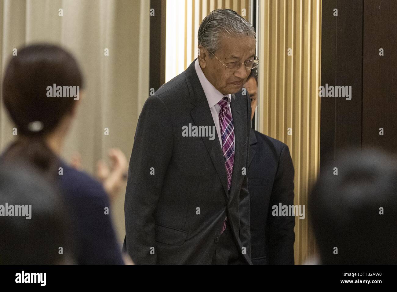 Tokio, Japan. 30 Mai, 2019. Premierminister von Malaysia, Mahathir bin Mohamad besucht eine Nachrichten Konferenz an der ausländischen Korrespondenten "Club für Japan (FCCJ) in der Innenstadt von Tokio. Mahathir bin Mohamad, formlos bekannt als Dr. M, beantwortet Fragen von der Presse bei FCCJ am Nachmittag, nach dem bei der 25. Internationalen Konferenz über die Zukunft der Asien heute morgen teilgenommen. Credit: Rodrigo Reyes Marin/ZUMA Draht/Alamy leben Nachrichten Stockfoto