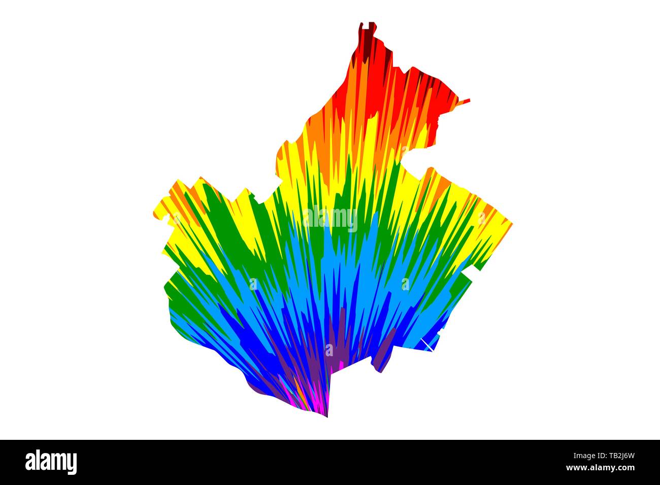 Irvine City (Vereinigte Staaten von Amerika, USA, USA, USA, Usa Städte, usa Stadt) - Karte ist Rainbow abstrakte farbenfrohe Muster entworfen, Stadt Irvi Stock Vektor