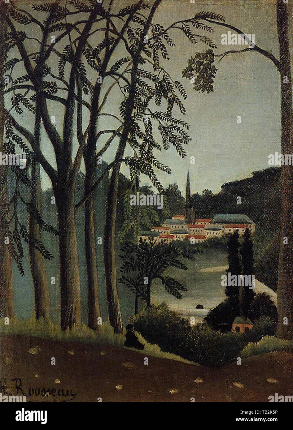 Henri Julien Félix Rousseau alias Le Douanier Rousseau - Blick Saint Cloud 1909 Stockfoto