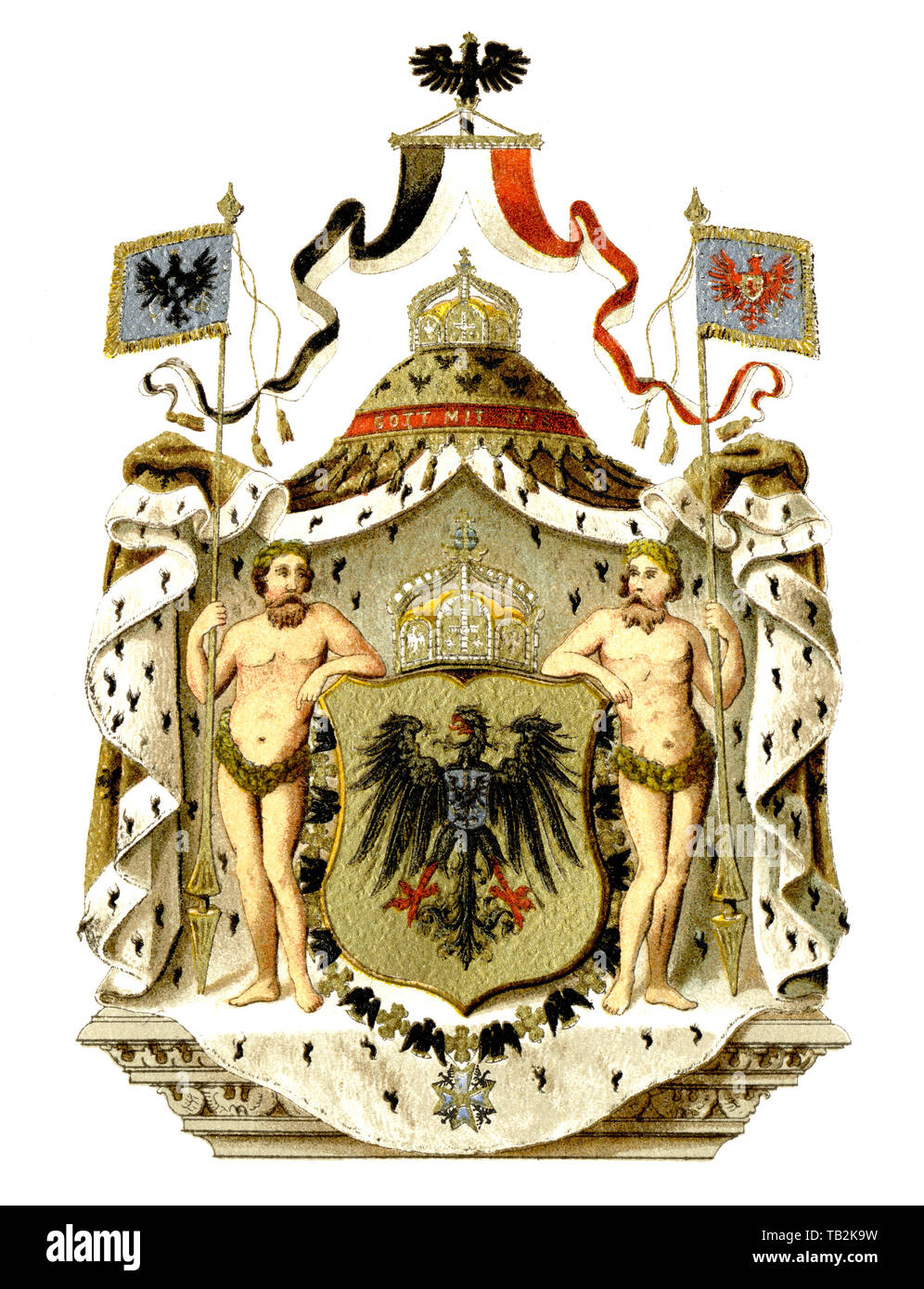 Wappen, das Symbol des Deutschen Reiches, großen Kaiserlichen Wappen des Deutschen Kaisers, Historische, zeichnerische Darstellung, Wappen, Reichssymbol des Deutschen Reichs, Großes Reichswappen kaiserliches vom Deutschen Kaiser, 19. Jahrhundert, aus Meyers Konversations-Lexikon von 1890 Stockfoto