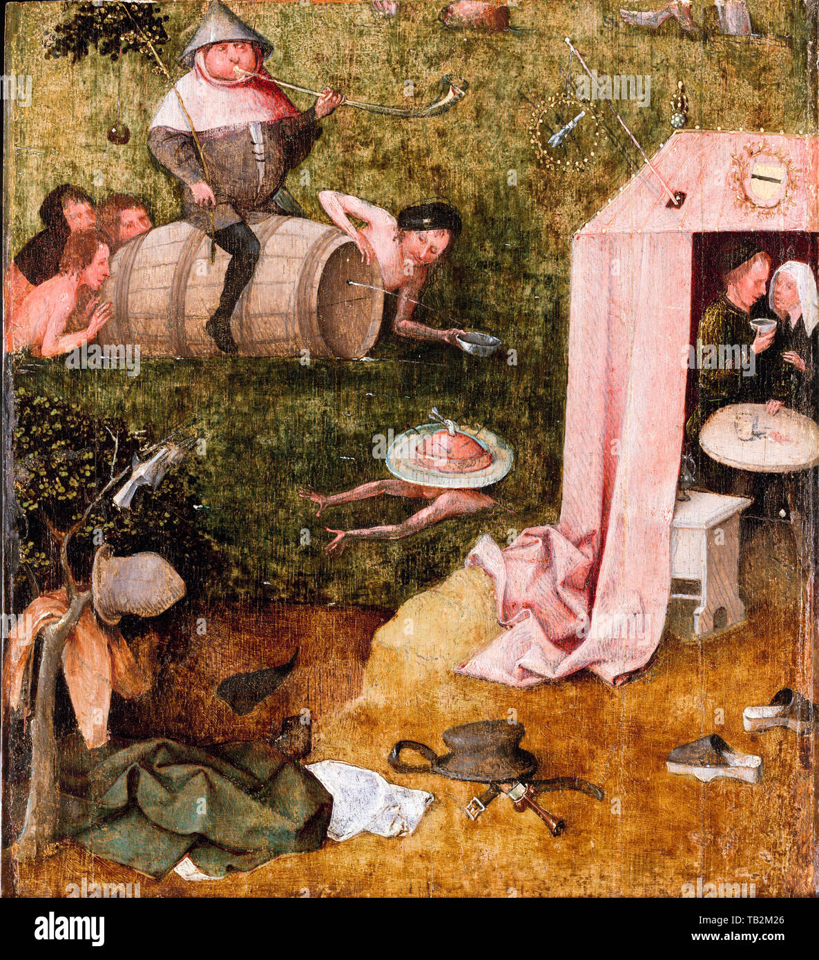Hieronymus Bosch, eine Allegorie der Unmäßigkeit, Malerei, ca. 1495 Stockfoto