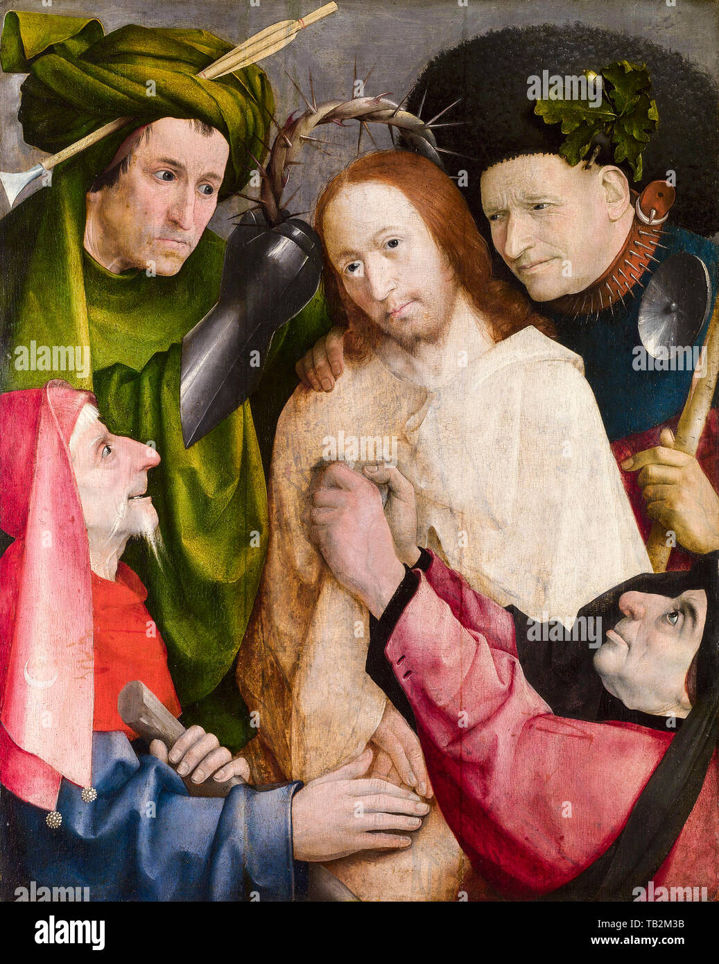 Hieronymus Bosch, Christus verspottete (die Krönung mit Dornen), gemalt in Öl auf der Platte, um 1510 Stockfoto Hieronymus Bosch, Christus verspottete (die Krönung mit Dornen), gemalt in Öl auf der Platte, um 1510 Stockfoto